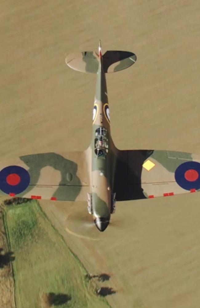 In the air again ... Fully restored Spitfire P9374 during a demonstration flight. Source: Christies