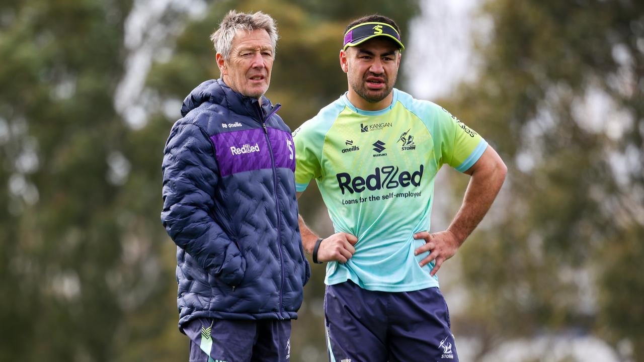 Melbourne Storm coach Craig Bellamy has been a big influence on Hughes. Picture: Ian Currie