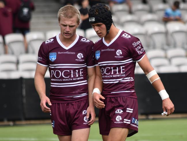 Reilly Caswell (left) and Max Davies both scored against North Sydney. Picture: Sean Teuma