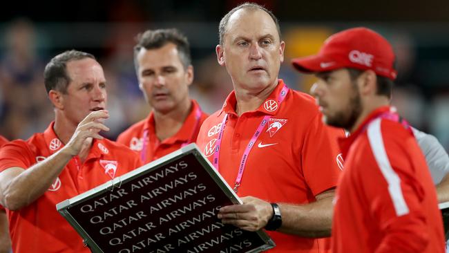 John Longmire will be very happy with how his Swans have started the season. Picture: Jono Searle/AFL Photos/via Getty Images