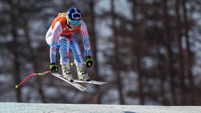 Lindsey Vonn during the preliminary round of the downhill. Picture: AFP