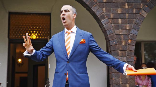 Auctioneer Michael Garafolo calling a recent auction in Sydney’s Strathfield. Picture: Sam Ruttyn