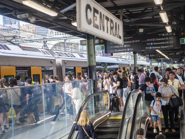 Commuters at central station as a proposed train dispute rolls out this week. Picture: Jeremy Piper