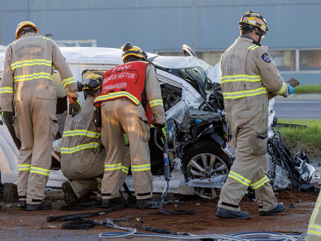 The drivers of both vehicles were declared dead at the scene. Picture: NewsWire / David Geraghty