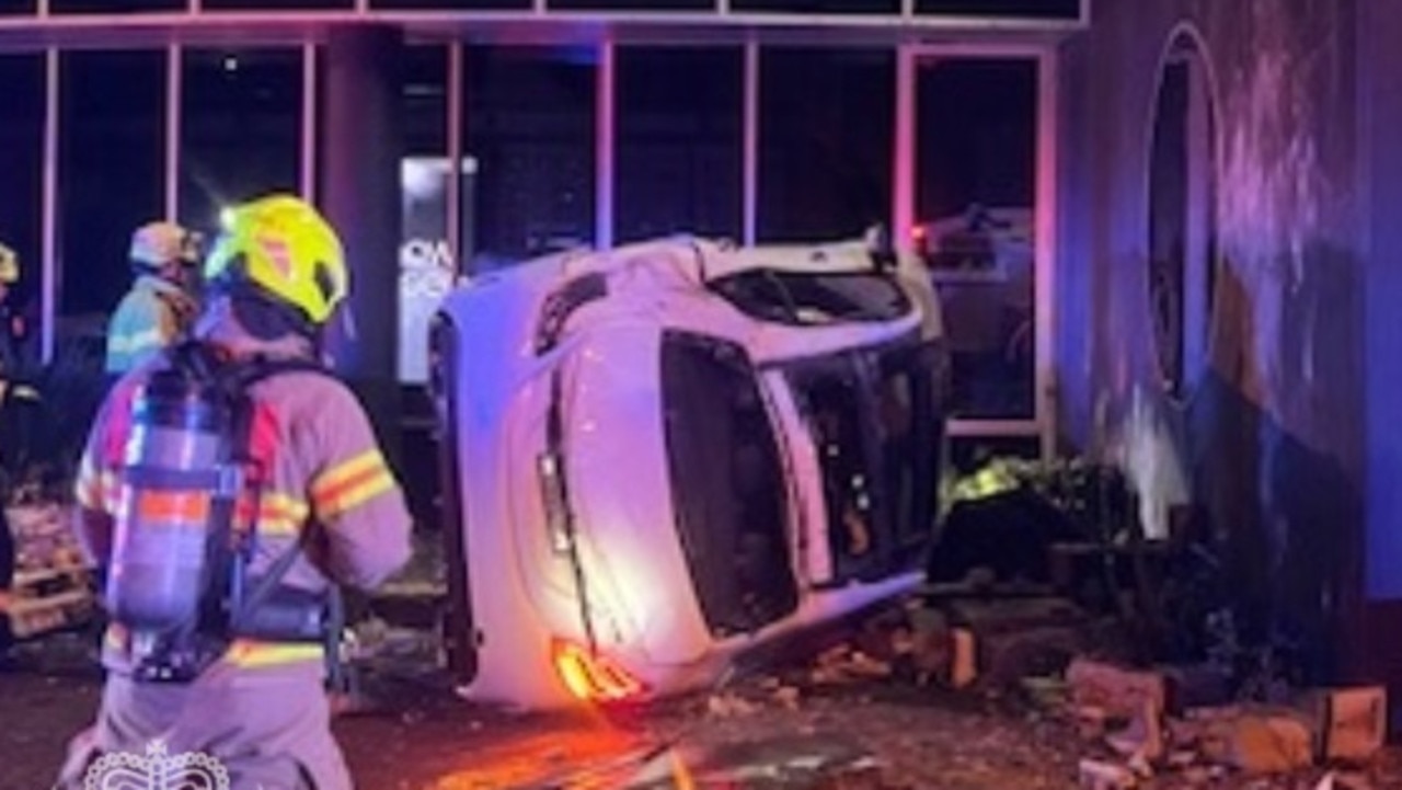 Merc driver flees after wild eastern suburbs smash and car flip