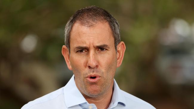 Treasurer Jim Chalmers during a media conference at Springwood Park. Picture: Liam Kidston