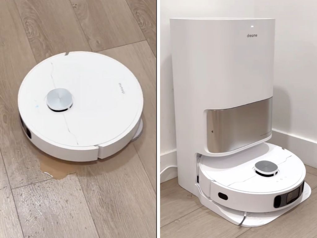 Enjoy hands-free cleaning with the Dreame L10s Ultra and other robot vacuums on sale. Picture: TikTok/@elysian.living.