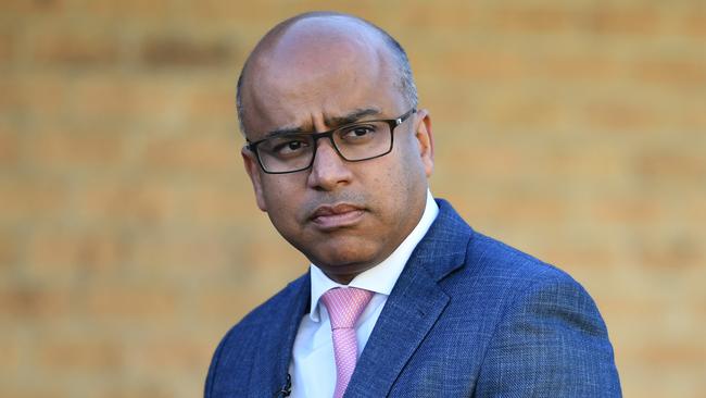 Sanjeev Gupta, executive chairman of the GFG Alliance, sits before being interviewed for television during a visit to the OneSteel factory in Rooty Hill, Sydney, Thursday, July 20, 2017. (AAP Image/David Moir) NO ARCHIVING