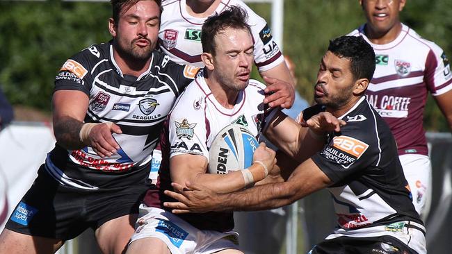 Round 17 Intrust Super Cup match between Tweed and Burleigh at Piggabeen Sports Complex. Burleigh Player No1 Kurtis Rowe Tweed Player No  .Pic Mike Batterham