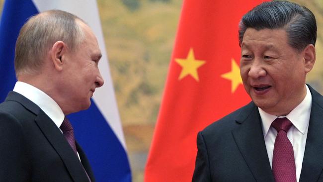 Chinese dictator Xi Jinping hosted Putin as his guest of honour at the opening ceremony of the Beijing Winter Olympics. Picture: AFP