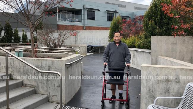 Michael at the Casey Hospital rehab ward. Picture: Supplied