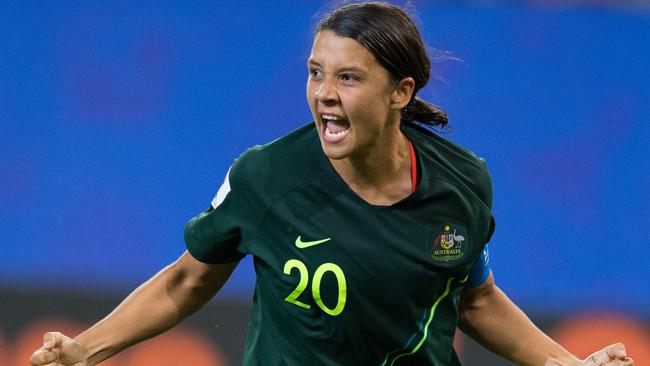 Matildas’ captain Sam Kerr after she scored a goal at the FIFA Women's World Cup in France earlier this month. Picture: Craig Mercer.