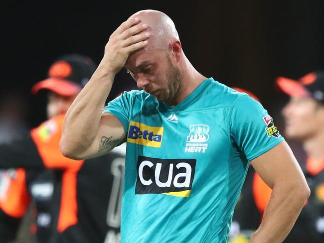 Chris Lynn after another loss at Metricon Stadium. Picture: Chris Hyde/Getty