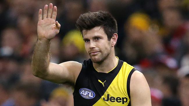 AFL Round 15. 28/06/2018.  Richmond v Sydney at Etihad Stadium. Richmond's Trent Cotchin   . Pic: Michael Klein