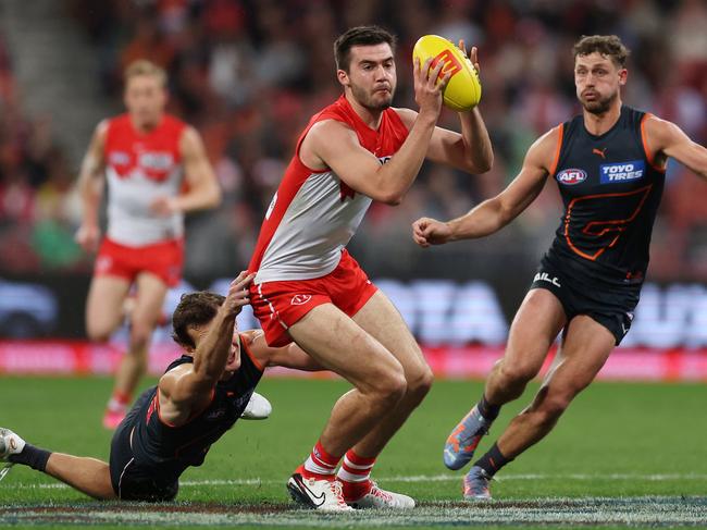 Logan McDonald was subbed out of the games for tactical reasons. Picture: Mark Metcalfe/AFL Photos/via Getty Images