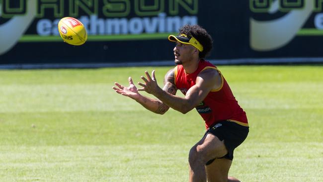 Mykelti Lefau at Richmond training. Picture: Jason Edwards