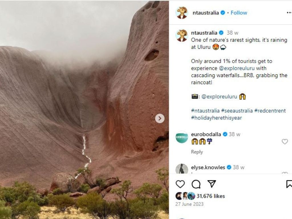 The moment at Uluru was one of the top posts for NT Tourism in 2023.