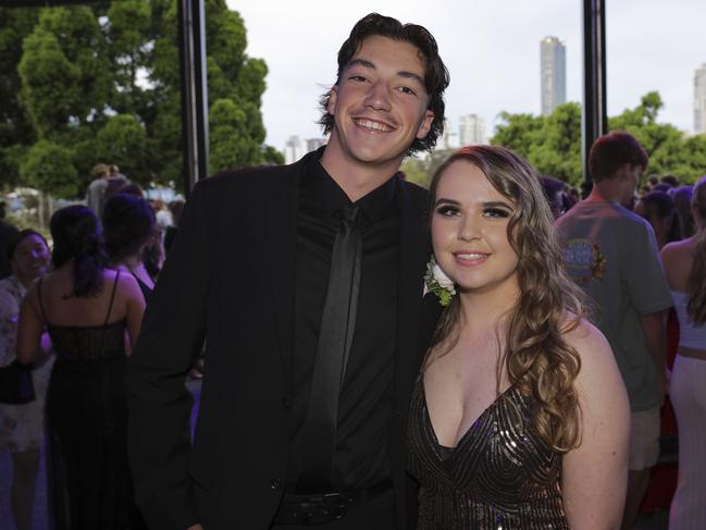Daniel Durack and Ashley McClelland at the Coomera Angligan College Formal at HOTA. Picture: Marcelo Lang.