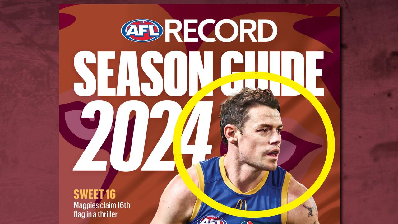 Lachie Neale storm erupts after 2024 AFL Record stats book front cover