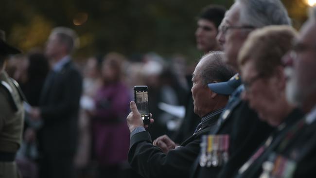 The Adelaide dawn service at the National War Memorial. Picture: Tait Schmaal.