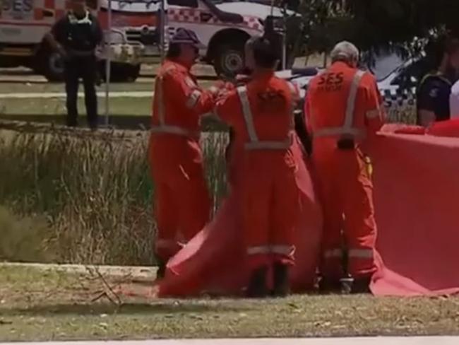 A body has been pulled from a lake near a children’s playground in Melbourne’s inner northeast. Emergency services were called to Woodlands Park in Essendon about 11am Sunday morning after reports of a body found in a lake at the popular park. The body was pulled metres away from a children’s playground where dozens of families were attending. Picture: 7News