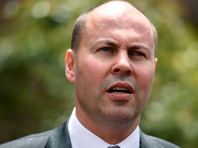 Federal Treasurer Josh Frydenberg speaks at a doorstop during a visit to Riverside Girls High School in Sydney, Tuesday, November 13, 2018. (AAP Image/Joel Carrett) NO ARCHIVING