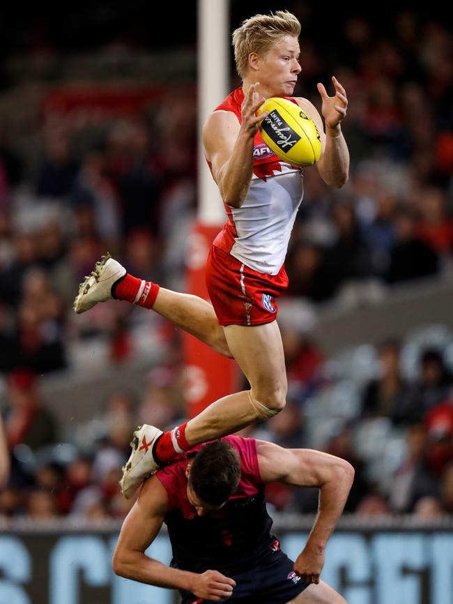 It’s a long way down. Picture: AFL Media