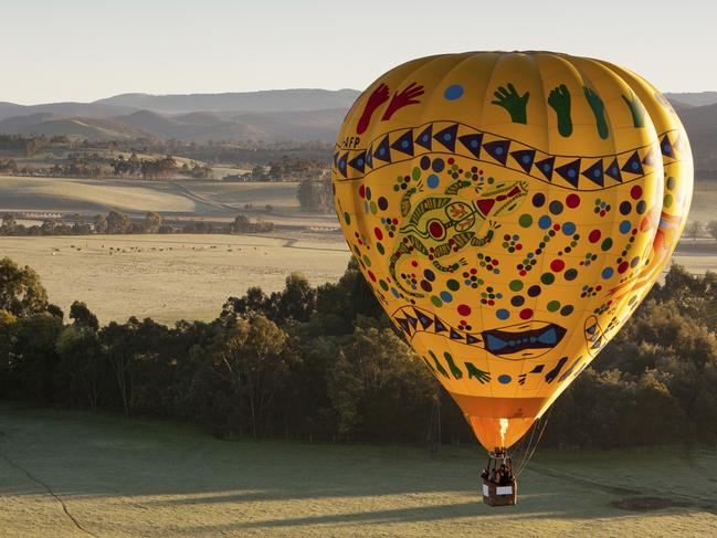 ESCAPE: MAY 8 2016 DEALS Relax in the Yarra Valley, VIC.A sunrise hot air balloon flight over the Yarra Valley in Victoria, Australia. Picture: Supplied