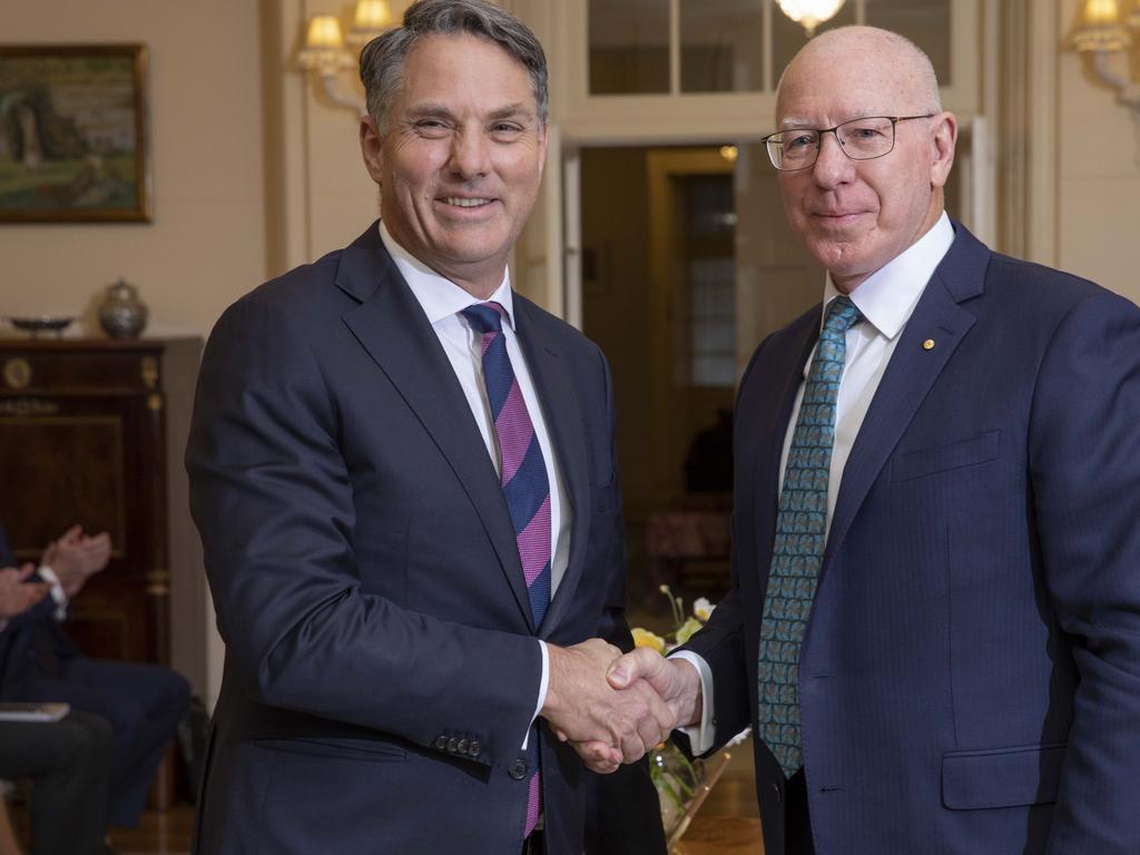 Defence Minister Richard Marles with the Governor-General, David Hurley. Picture: NCA NewsWire / Andrew Taylor