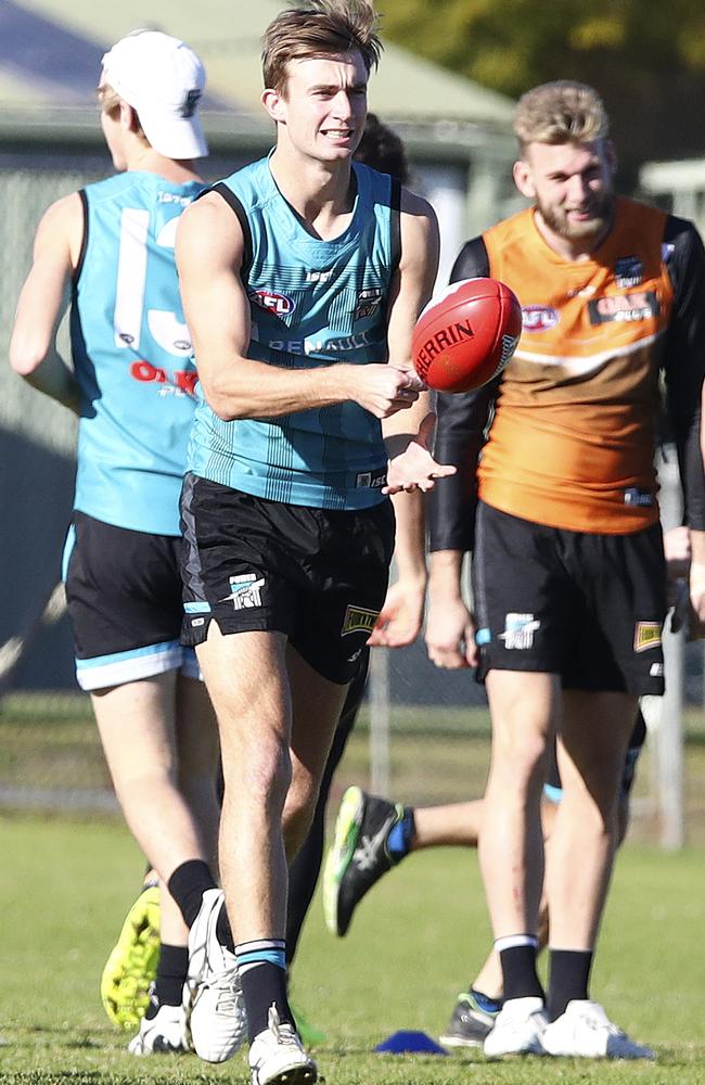 Fresh from signing a new two-year deal at Port, Dougal Howard is pushing to play his first AFL game in over 12 months after recovering from a knee reconstruction. Picture: Sarah Reed.