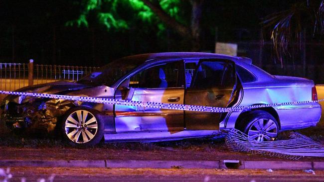 Mr Hughes’ Holden Statesman after the crash.