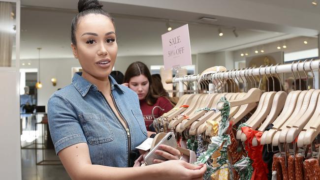 Sophie Dimitrijevski from Benowa in Kookai at the Boxing Day sales at Pacific Fair in Broadbeach. Picture: Tertius Pickard.