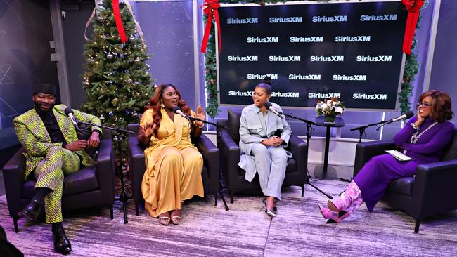 Color Purple cast Blitz Bazawule, Danielle Brooks and Taraji P. Henson were interviewed by Gayle King at SiriusXM Studios in New York City. Picture: Cindy Ord/Getty Images for SiriusXM