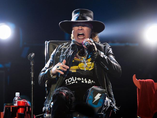 Axl Rose performing with Australian Rock band AC/DC in Lisbon on May 7, 2016. Picture: AFP