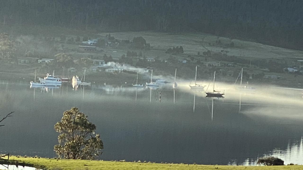 Bangor Winery looking over Dunalley. Picture: Kate Saul. Your Focus on Tasmania **ONE TIME USE ONLY**