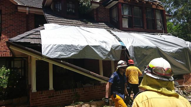 A home that was damaged by the severe thunderstorm that hit Sydney on Saturday. Picture: Supplied