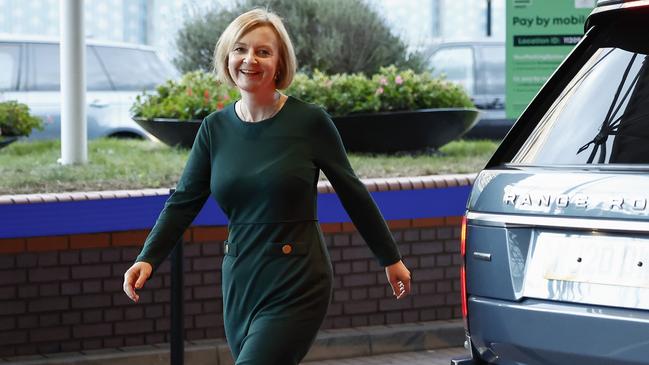 British PM Liz Truss arrives for the Conservative Party conference on Saturday in Birmingham, England. Picture: Getty