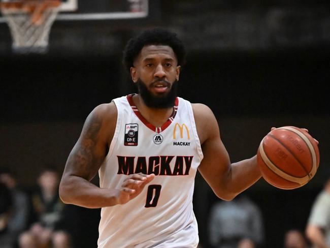 Mackay Meteors NBL1 North player Jerron Jamerson in action. Picture: Highflyer Images.