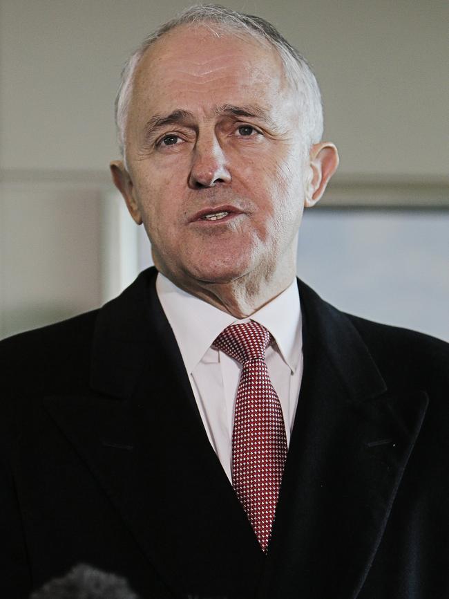 Prime Minister Malcolm Turnbull arrives at the COAG meeting in Tasmania. Picture: Mathew Farrell