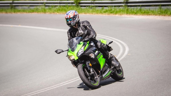 Tim Everingham on his motorbike.