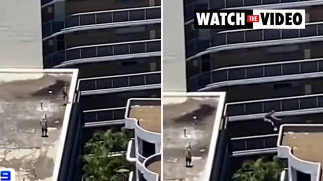 Reckless roof-hopper caught on camera (9 NEWS)