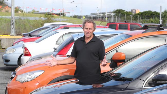 Pensioner John Hansen has been slapped with a $157 fine after he parked in the wrong area close to Varsity Lakes Train Station. But there is literally nowhere to park as all 300 parks are used up before 9.30am in the morning. Photo by Richard Gosling