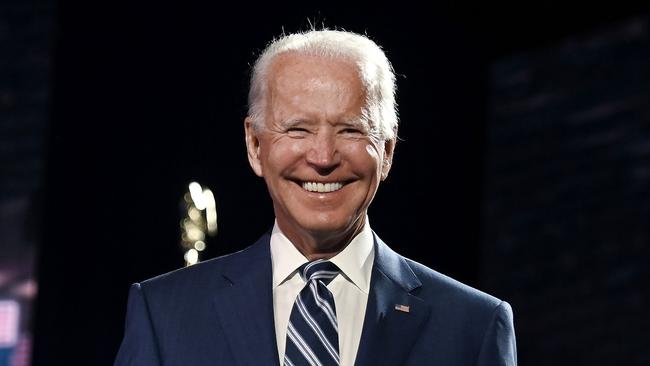 What, me worry? Democratic presidential nominee Joe Biden was all smiles by the end of the third day of the Democratic National Convention. Picture: AFP