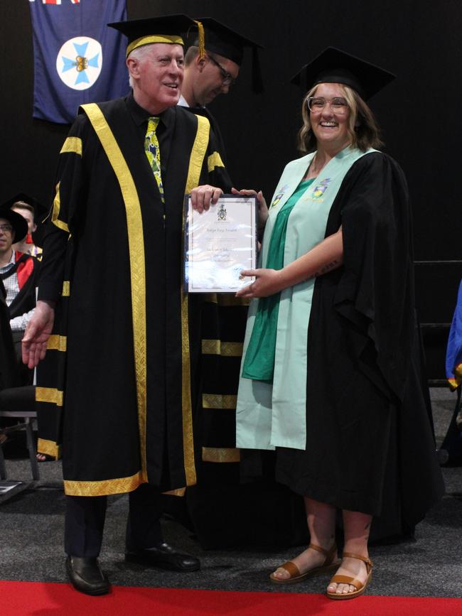 Ashlyn-Paige Forsaith graduated with a Bachelor of Education (Secondary) with Distinction at the CQUniversity graduation ceremony in Bundaberg on December 14, 2023.