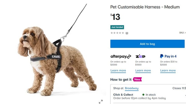 Kmart has launched a new customisable dog harness product that Aussie small business owners is a dupe of their own design.