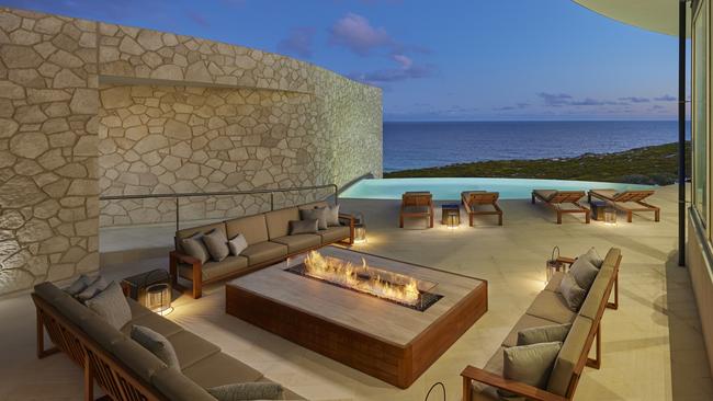 The new pool terrace at Southern Ocean Lodge on Kangaroo Island. Picture: George Apostolidis