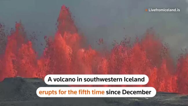 Iceland volcano erupts for fifth time in months