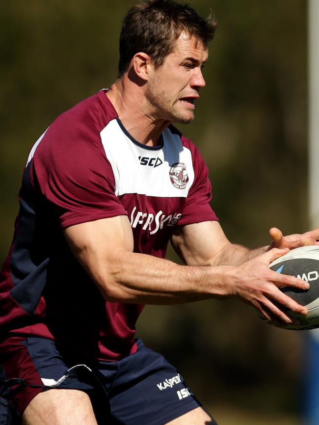Manly's Brenton Lawrence during Manly Sea Eagles training at Sydney Academy of Sport, Narrabeen. Picture: Gregg Porteous