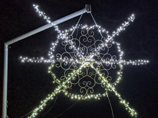 What the snowflake looks like at night. Picture: Melissa Smith