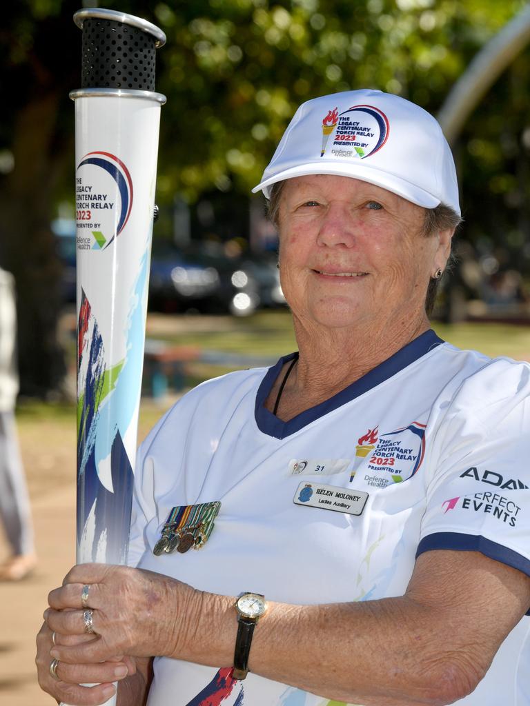 Legacy Centenary Torch Relay and community day at Jezzine Barracks. Torch bearer Helen Moloney. Picture: Evan Morgan